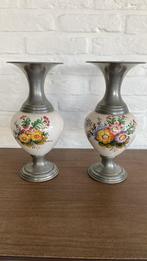 2 antieke vazen met tin, Ophalen