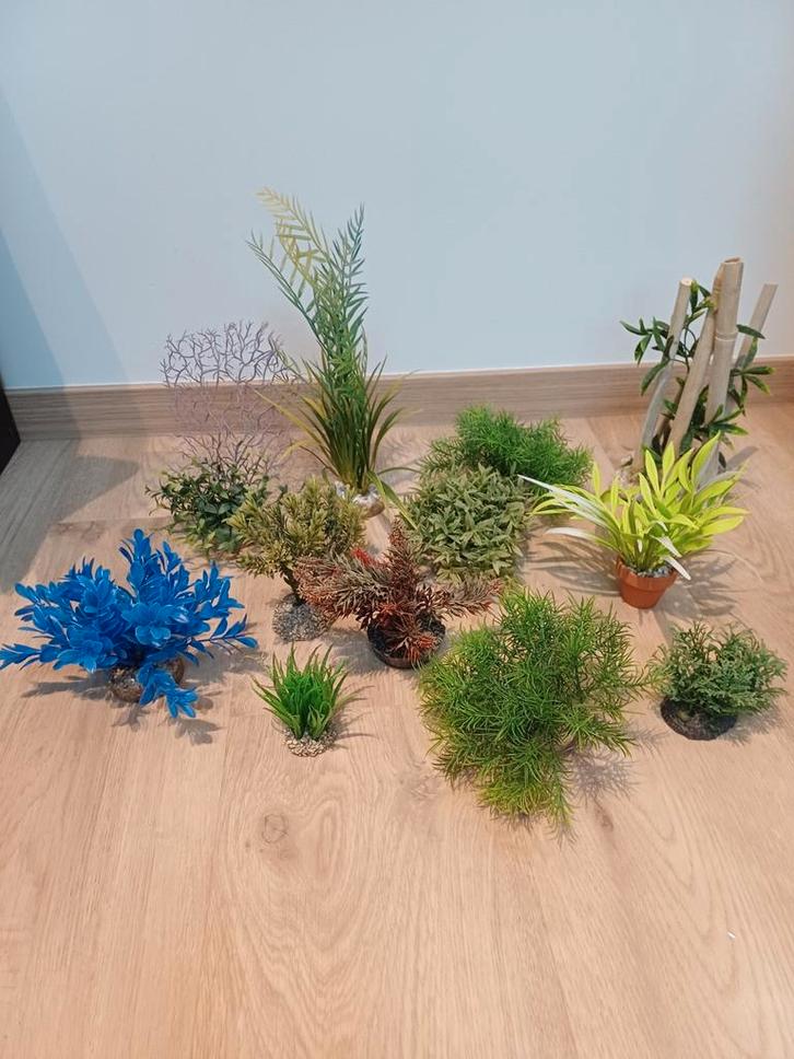 Aquarium planten decoraties set 8 (3-10 euro per stuk), Dieren en Toebehoren, Vissen | Aquaria en Toebehoren, Zo goed als nieuw
