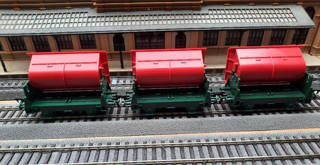 Fleischmann 5500 TE KOOP VOOR 25/4 Drie DC-kiepwagens, Hobby en Vrije tijd, Modeltreinen | H0, Zo goed als nieuw, Wagon, Gelijkstroom