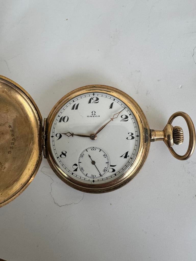 Verguld zakhorloge  omega perfecte staat loopt optıjd, Ophalen, Zakhorloge, Omega, Verguld