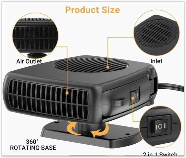 12V Mini Autokachel en Ontvochtiger - 200W Snelle Verwarmi, Autos : Divers, Accessoires de voiture, Neuf, Enlèvement ou Envoi