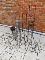 Lot metalen staanders (bloemen), Tuin en Terras, Gebruikt, Metaal, Overige vormen, 70 cm of meer