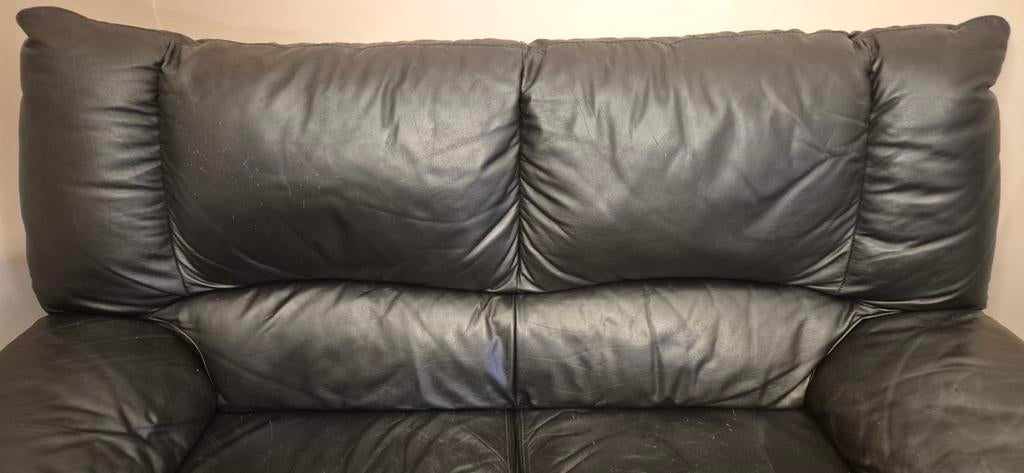 Canapé 2 places en cuir, Ophalen, Tweepersoons, Zo goed als nieuw, Minder dan 150 cm