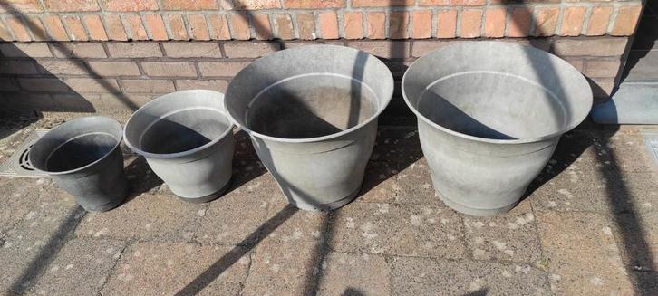 4 planten potten" Savanna" : 2 grote+2 kleinere ,kleur antra, Tuin en Terras, Bloembakken en Plantenbakken, Kunststof, Binnen