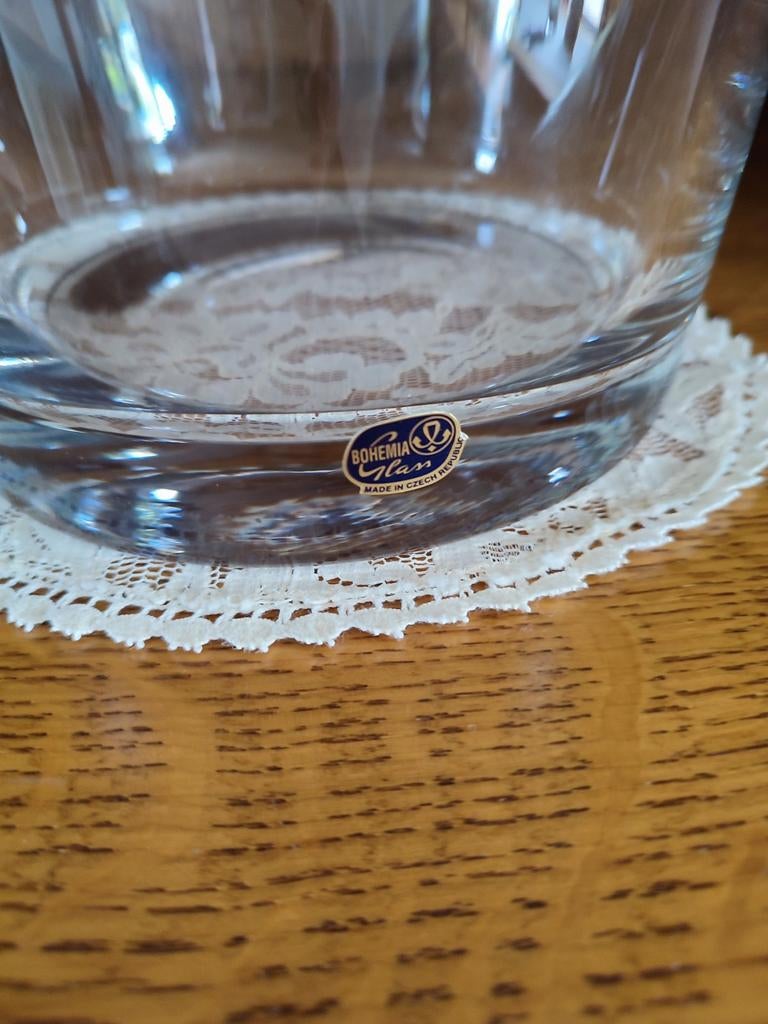 Seau à champagne en cristal de Bohème fabriqué en République, Antiquités & Art