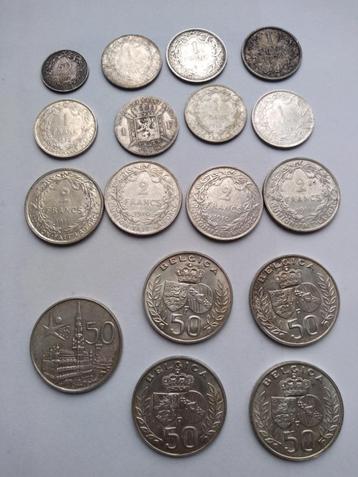 Mooi lot Belgische munten zilver 140 gram bruto beschikbaar voor biedingen