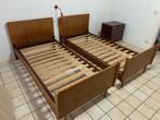 2 Mid-century stijl bedframes, Ophalen, Gebruikt, Eenpersoons, Bruin