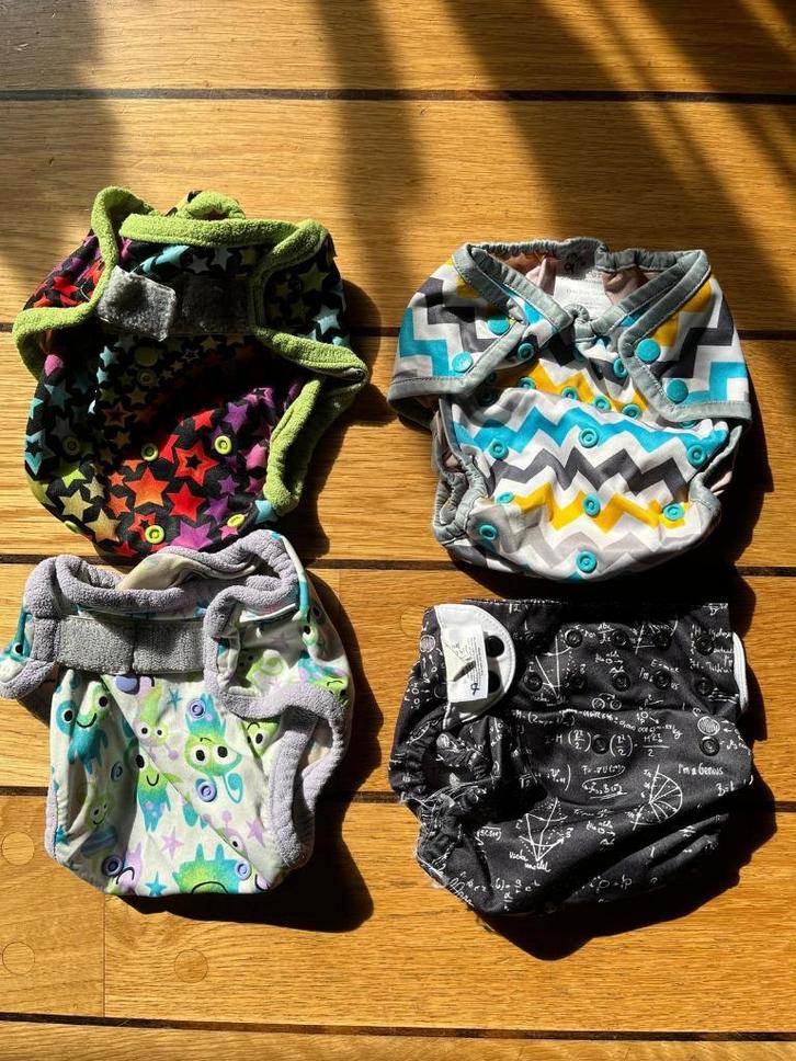 4 overbroekjes voor wasbare luiers (Petit Lulu, Rumparooz), Kinderen en Baby's, Badjes en Verzorging, Gebruikt, Overige typen