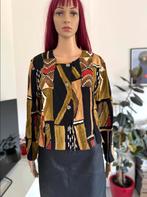 Gorgeous abstract geometric vintage blouse (size M/L), Maat 38/40 (M), Zwart, Ophalen of Verzenden, Zo goed als nieuw