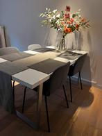 Glanzende witte eettafel voor 4 tot 6 personen, Ophalen, 50 tot 100 cm, Zo goed als nieuw, Vijf personen of meer