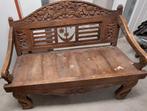 Indonesisch teakhouten bankje, Huis en Inrichting, Overige Huis en Inrichting, Ophalen, Zo goed als nieuw