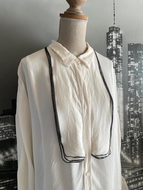 luxueuze blouse - Gerard Darel - 42 - 100% zijde, Vêtements | Femmes, Blouses & Tuniques, Comme neuf, Taille 42/44 (L), Beige