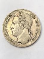 Munt zilver België 5 frank 1848 Leopold I gelauwerd, Verzenden, Zilver, Losse munt, Zilver