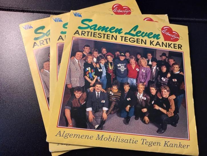 Artiesten tegen Kanker - Samen leven (levenslijn) 3 x mint, Cd's en Dvd's, Vinyl Singles, Zo goed als nieuw, Single, Pop, 7 inch