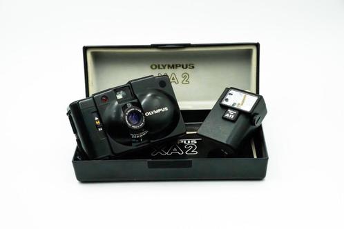 Olympus XA 2 + Flash A11 + Doos, Audio, Tv en Foto, Fotocamera's Analoog, Gebruikt, Compact, Olympus, Ophalen of Verzenden
