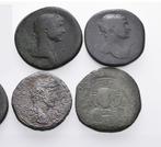 4 monnaies romains, byzantine (Trajan, Hadrian, Basil II), Envoi, Italie, Monnaie en vrac