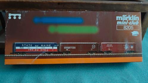 Märklin Mini-Club 8205 (Z-schaal) Amerikaanse goederenwagens, Hobby en Vrije tijd, Modeltreinen | Overige schalen, Zo goed als nieuw