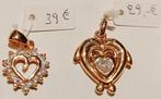 Pendentifs coeur avec 1 ou + zircon(s), plaqué or, NEUFS, Avec pierre précieuse, Autres matériaux, Enlèvement ou Envoi, Neuf