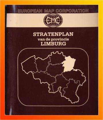 Stratenplan v/d provincie LIMBURG - vintage uit vorige eeuw 