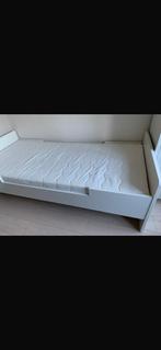 Lit enfant complet (sommier + matelas), Maison & Meubles, Enlèvement, Comme neuf, Blanc, Bois