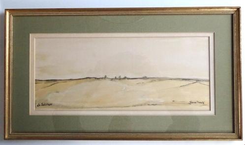 oud Aquarel Gerda Paris "La Solitude" T.E.A.B., Antiek en Kunst, Kunst | Schilderijen | Klassiek, Ophalen