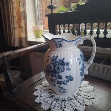 Antiek 6stuks Nimy porselein. Wit blauw bloemen . beschikbaar voor biedingen