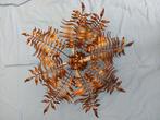 Vintage design plafondlamp in de vorm van goudkleurig varens, Ophalen of Verzenden