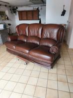 Sofa in bruin leder, Ophalen, Zo goed als nieuw