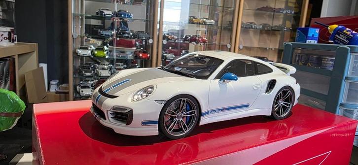 Porsche 911 (991) Turbo Techart blanche 1:18 GT-SPIRIT, Hobby & Loisirs créatifs, Voitures miniatures | 1:18, Comme neuf, Voiture