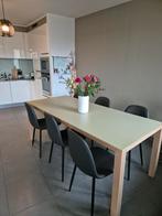 Eiken eettafel met groen blad, Huis en Inrichting, Ophalen of Verzenden, Zo goed als nieuw