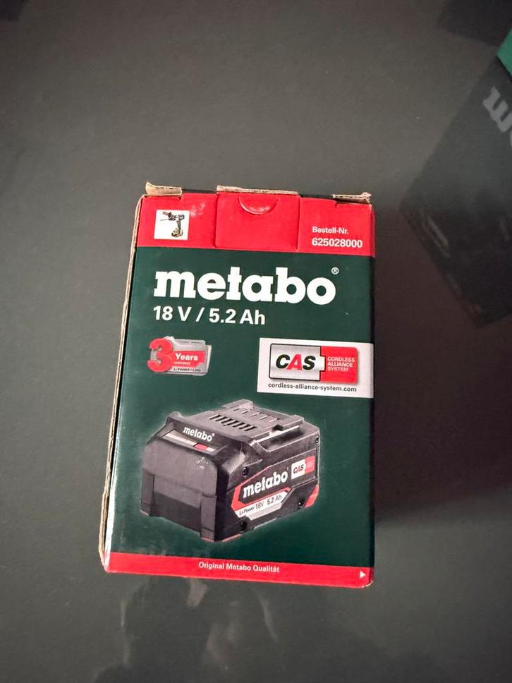 Batterie Metabo 18 V 5,2 Ah, Bricolage & Construction, Outillage | Pièces de machine & Accessoires, Neuf, Enlèvement ou Envoi