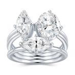 Nieuwe ring, 5 karaat totaal. Diamanttest positief!, Handtassen en Accessoires, Ringen, Ophalen, Wit, Nieuw, Met edelsteen