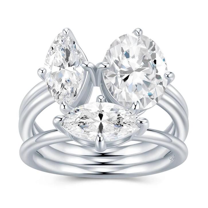 Nieuwe ring, 5 karaat totaal. Diamanttest positief!, Handtassen en Accessoires, Ringen, Nieuw, Dame, 18 tot 19, Wit, Overige materialen