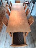 Grande table + 10 chaises en teck, Teck, Comme neuf, Enlèvement, 50 à 100 cm