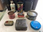 Set van 9 vintage decoratieve metalen reclamedoosjes, Verzenden, Gebruikt