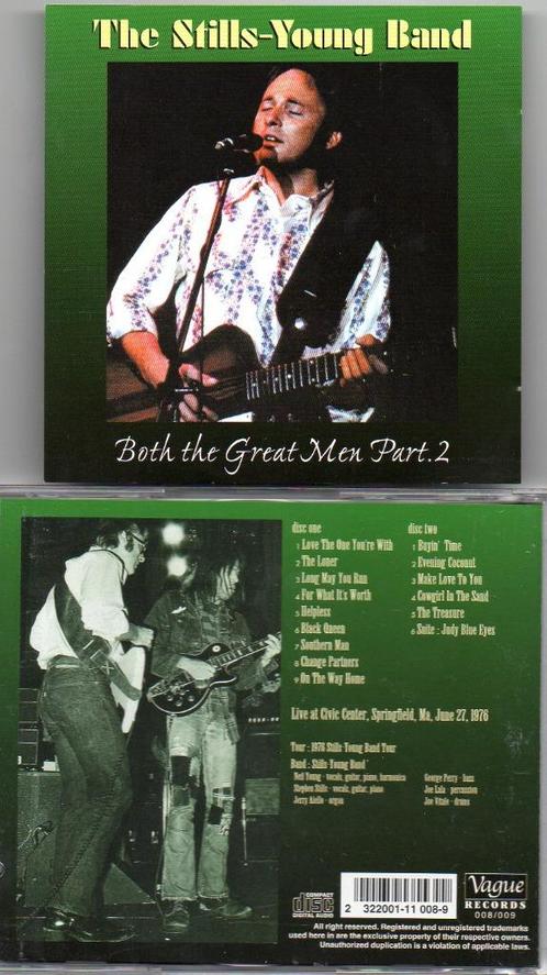 2 CD's - The Stills-Young Band - Both The Great Men Part. 2, CD & DVD, CD | Rock, Neuf, dans son emballage, Pop rock, Envoi