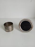 klein zilver fotohouder en antieke servetring verzilverd, Ophalen of Verzenden, Zilver