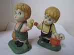 Prachtige Duitse porseleinen beelden van 2 kinderen, Antiek en Kunst, Ophalen of Verzenden