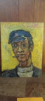 Peinture sur carton rigide, 1972 S. Montegnies, 45x60, n526, Antiquités & Art, Art | Peinture | Classique, Enlèvement