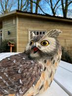 Image hibou gris, jardin, arbres, pelouse, étang 30cm, Enlèvement ou Envoi, Neuf, Synthétique, Animal