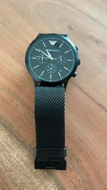 EMPORIO ARMANI AR2498 MENS RENATO BLACK STEEL MESH beschikbaar voor biedingen