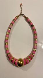 Roze-goudkleurige halsketting, Handtassen en Accessoires, Kettingen, Ophalen of Verzenden, Gebruikt, Roze, Kunststof