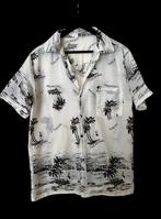 Chemise blanche motif palmier – esprit vacances chic, Plage, Halswijdte 38 (S) of kleiner, Wit, Ophalen of Verzenden
