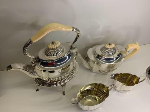 servies koffie en thee, zilver, Londen 1916, Antiek en Kunst, Antiek | Servies compleet, Ophalen of Verzenden