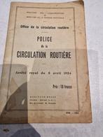 POLICE de la CIRCULATION ROUTIÈRE 1954, Utilisé, Enlèvement ou Envoi