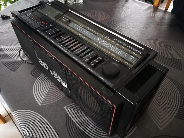 ghettoblaster Hitachi TRK-7620E uit 1984, Audio, Tv en Foto, Radio's, Gebruikt, Radio, Ophalen