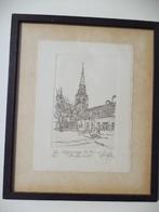 ets André Colpin Begijnhof Anderlecht béguinage Ste Anne, Antiek en Kunst, Kunst | Etsen en Gravures, Ophalen of Verzenden