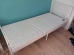 Wit metalen bed, 90 cm, Eenpersoons, Wit, Ophalen of Verzenden