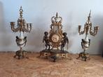 Schouwgarnituurklok en 2 kandelaars, Antiek en Kunst, Ophalen