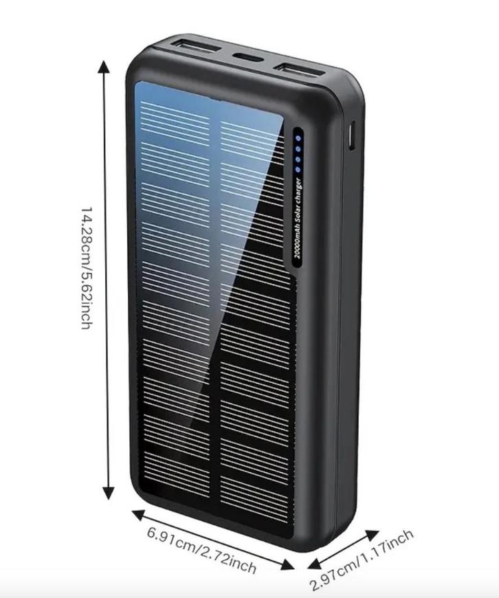 20.000 mAh zonne-energie mobiele powerbank, Telecommunicatie, Powerbanks, Nieuw, Ophalen of Verzenden